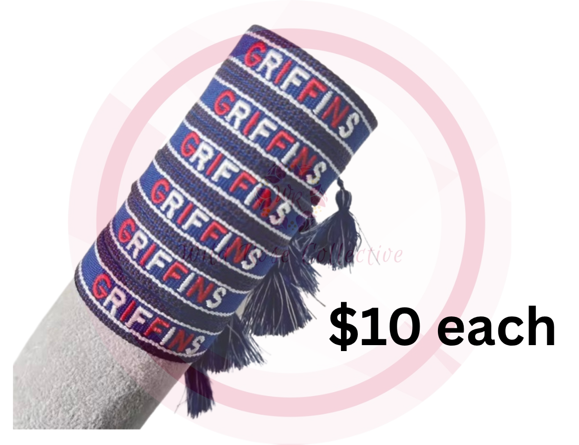 Griffins Embroidered Tassle Bracelets
