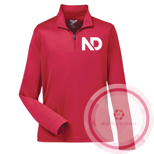 ND long sleeve quarter zip - red