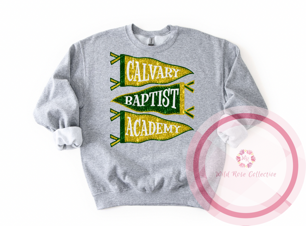 CBA Faux Sequin Pennant Flags Sweatshirt