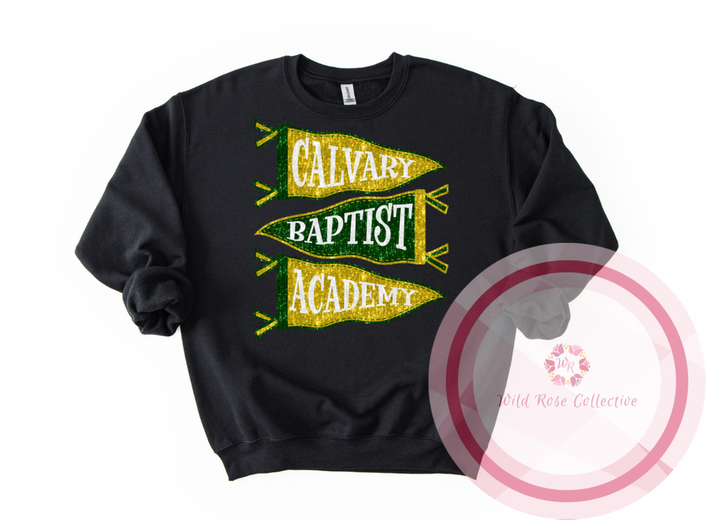 CBA Faux Sequin Pennant Flags Sweatshirt