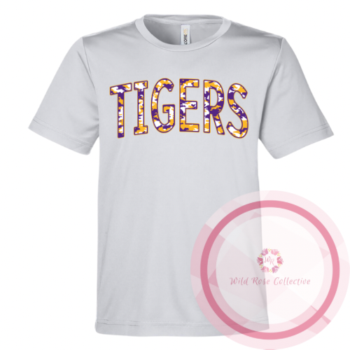 Tigers Purple & Gold Camo Performance Tshirt