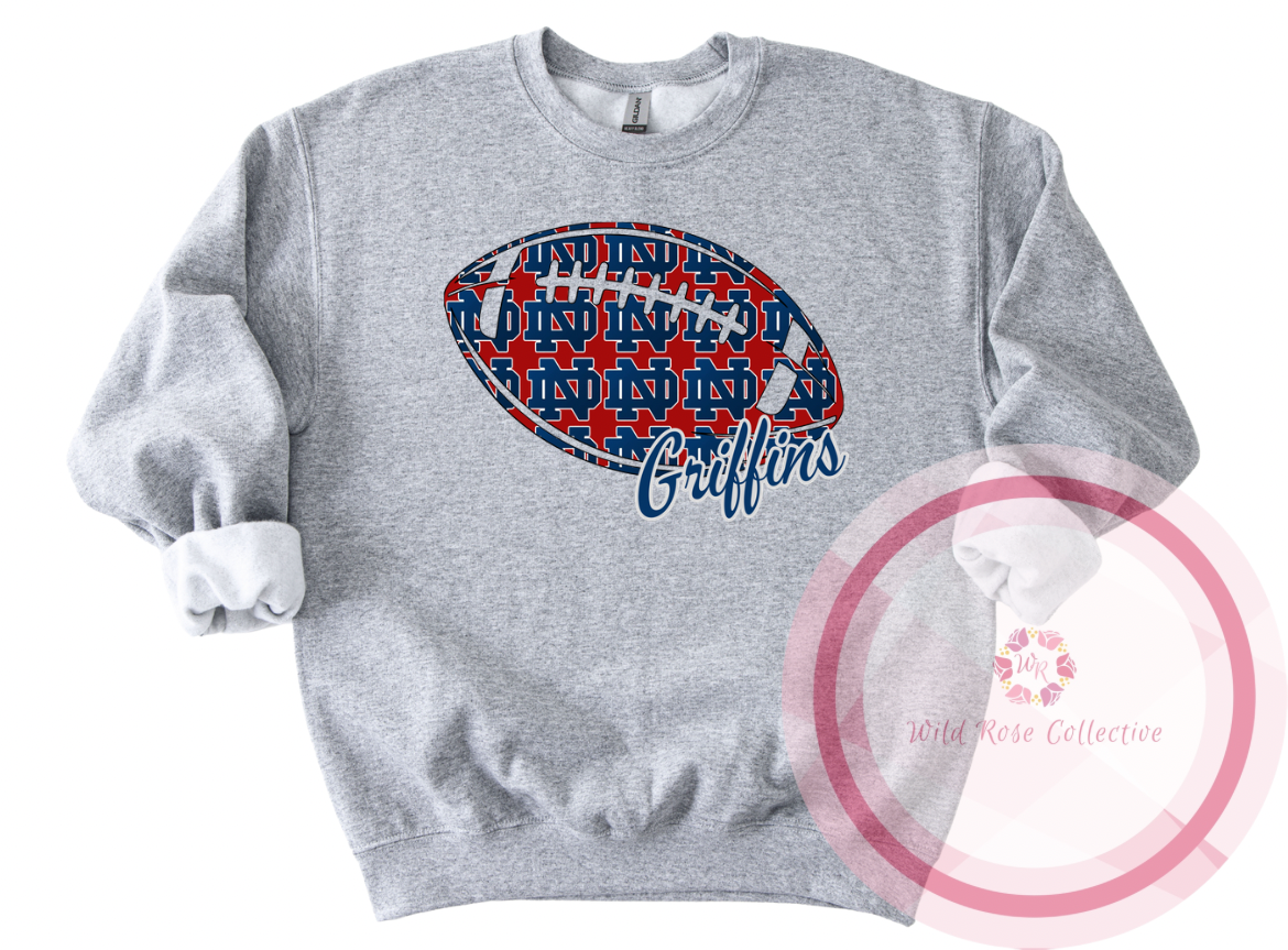 ND Logo Football Sweatshirt