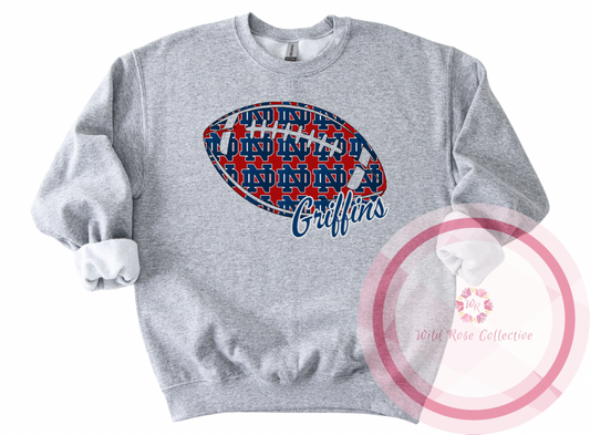 ND Logo Football Sweatshirt