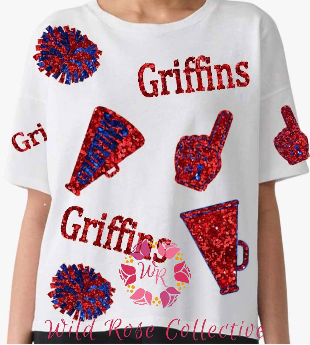 Griffins Cheer Sequin Tee