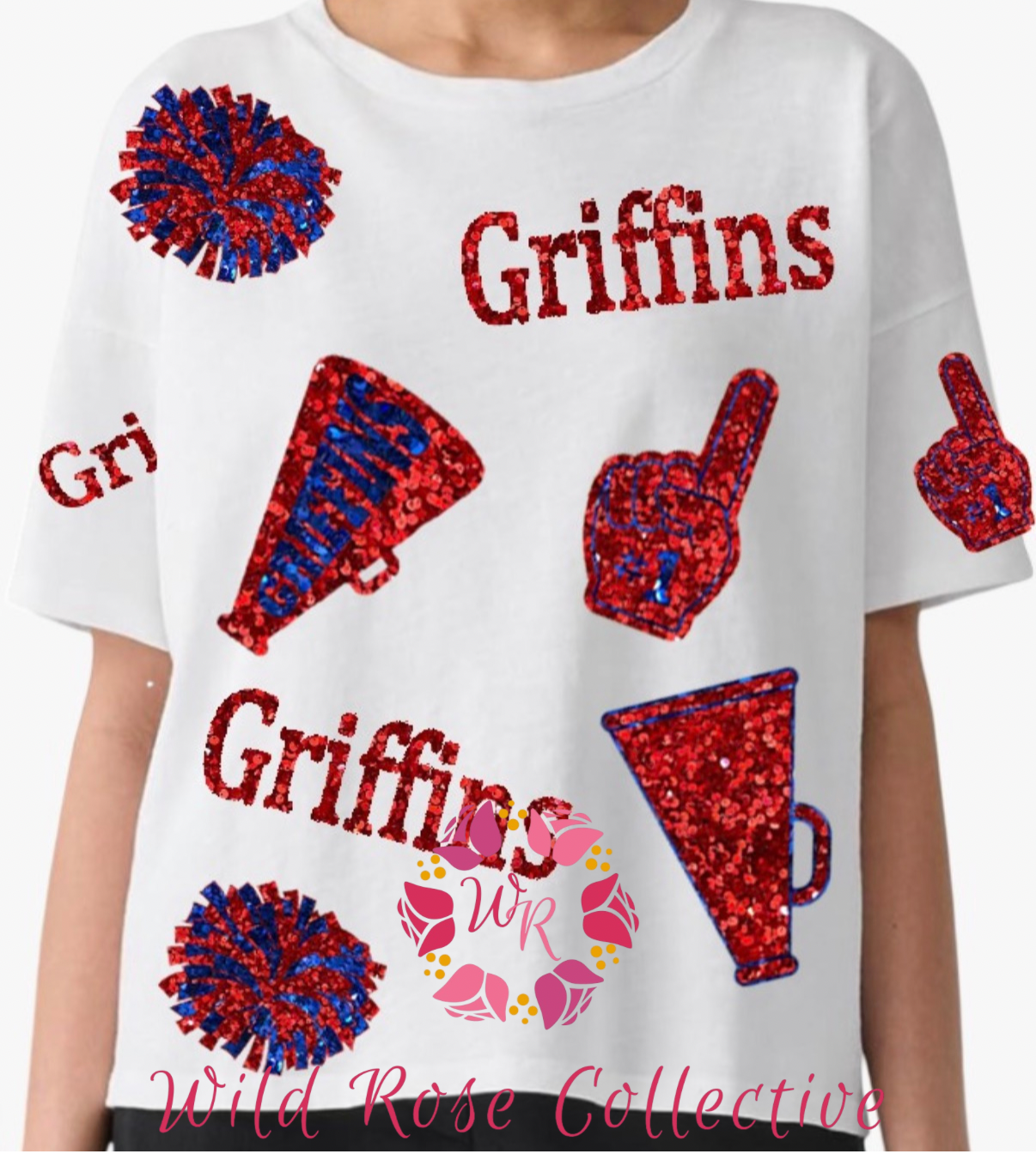 Griffins Cheer Sequin Tee