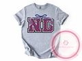 ND Football Letters Bow Tshirt