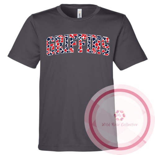 Griffins Varsity Red & Navy Camo Performance Tshirt