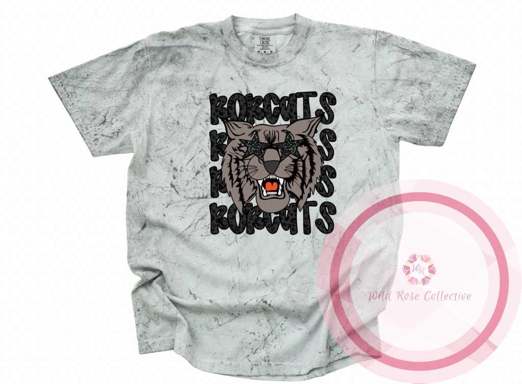 Black Leopard Preppy Bobcats Tshirt