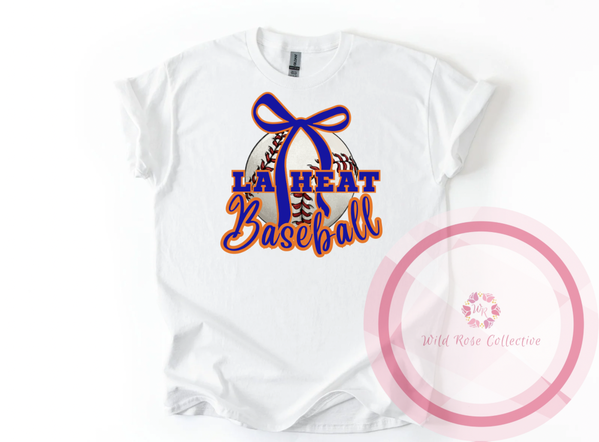 LA Heat Baseball Bow Tshirt