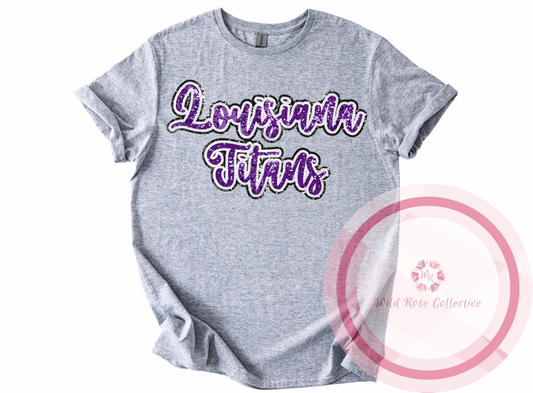 Louisiana Titans Faux Sequins Tshirt
