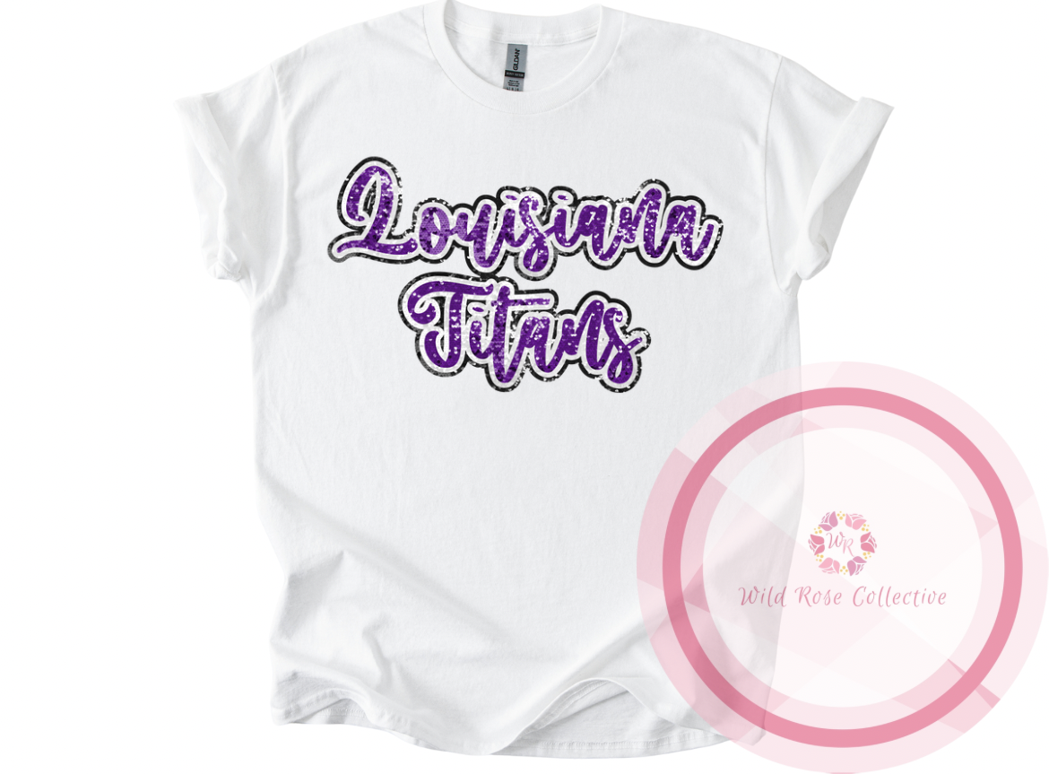 Louisiana Titans Faux Sequins Tshirt