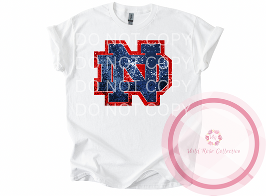 ND Logo Faux Sequins Tshirt