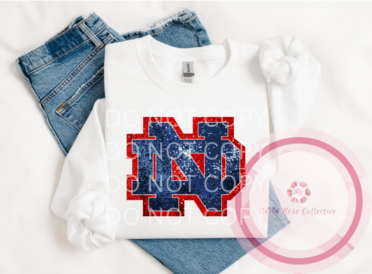 ND Logo Faux Sequins Sweatshirt