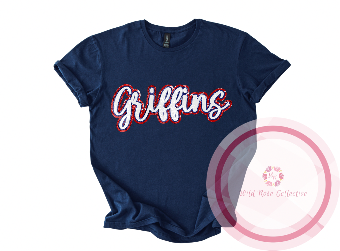 Griffins Faux Sequins Tshirt