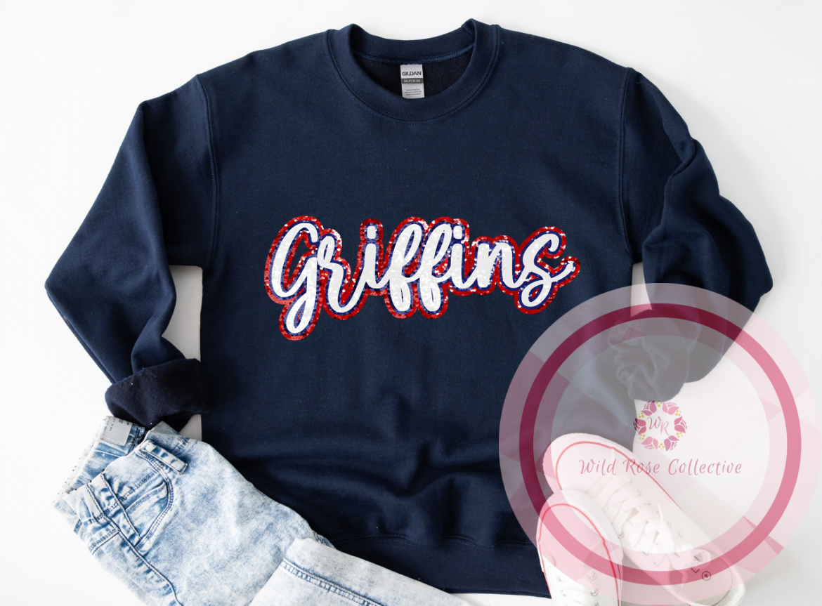 Griffins Faux Sequins Sweatshirt