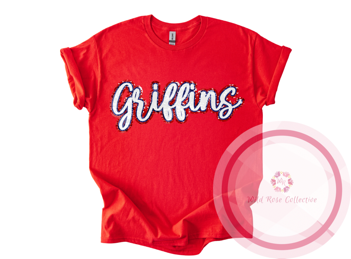 Griffins Faux Sequins Tshirt