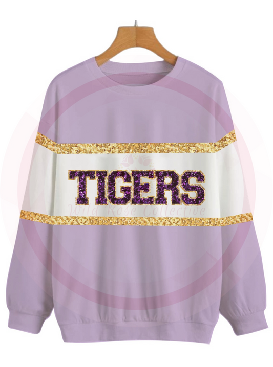 Tigers Color Block Sequin Sweatshirt