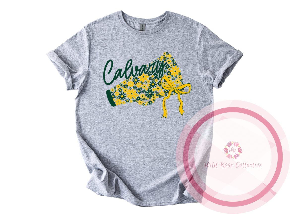Calvary Floral Megaphone Tshirt