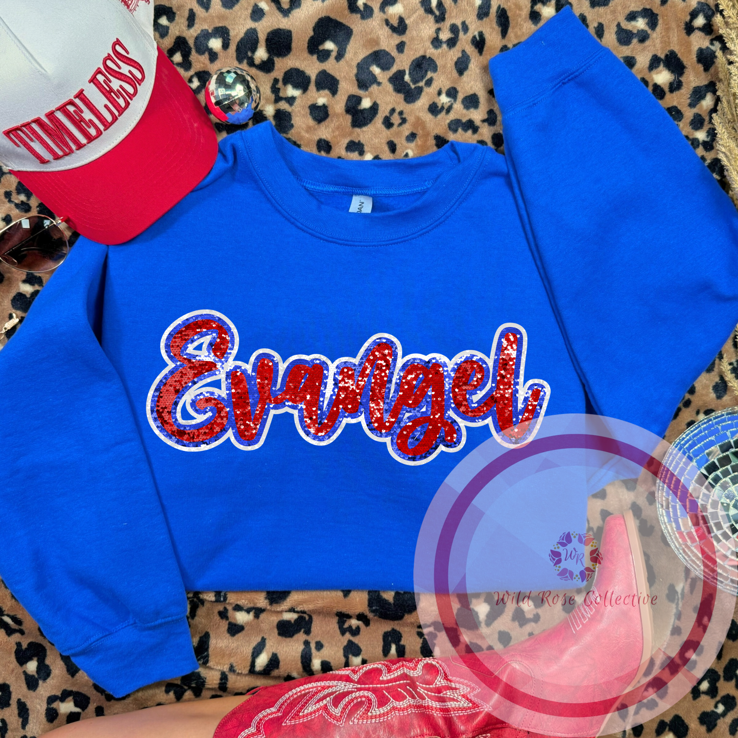 Evangel Faux Sequins Sweatshirt