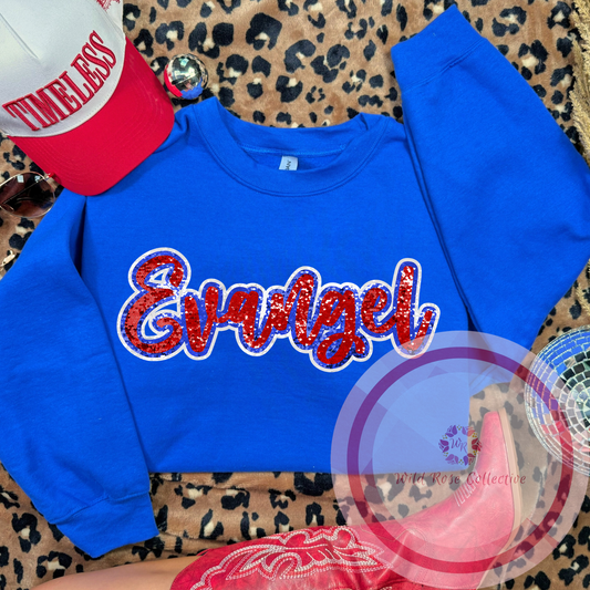 Evangel Faux Sequins Sweatshirt