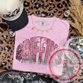 North DeSoto Griffins Faux Sequin Pink Tshirt