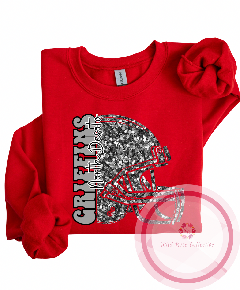 Griffins faux sequins helmet sweatshirt