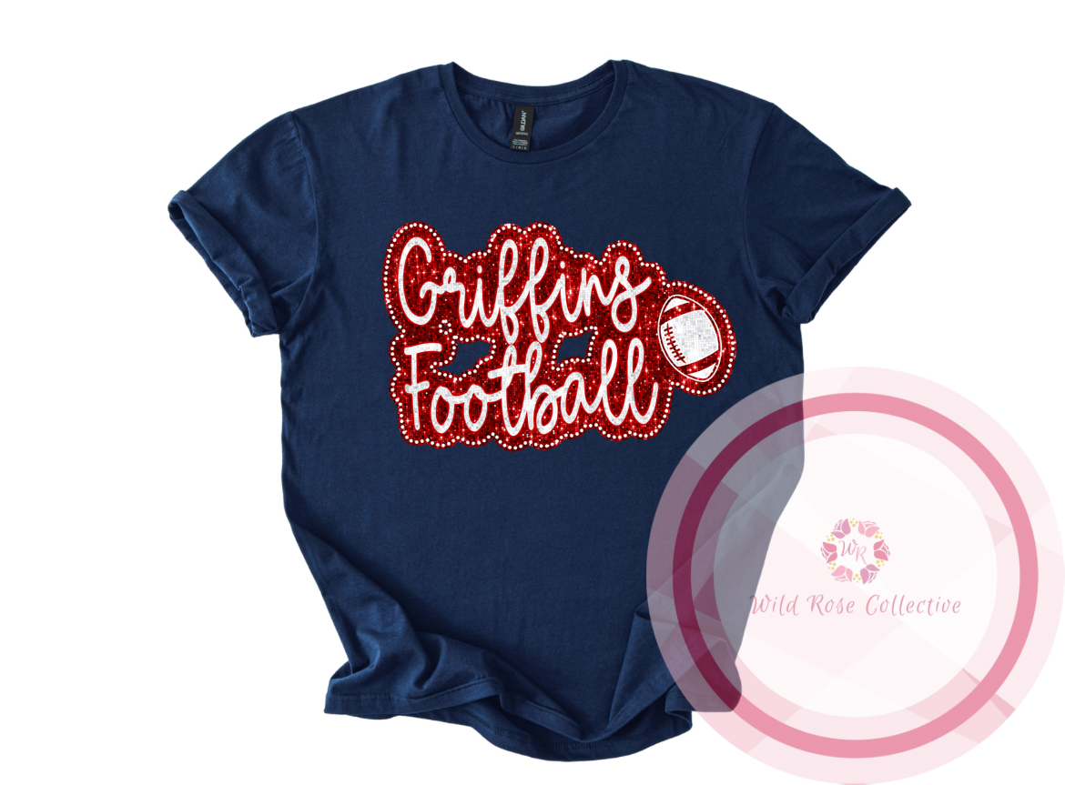 Griffins Football Dotted Glitter Tshirt