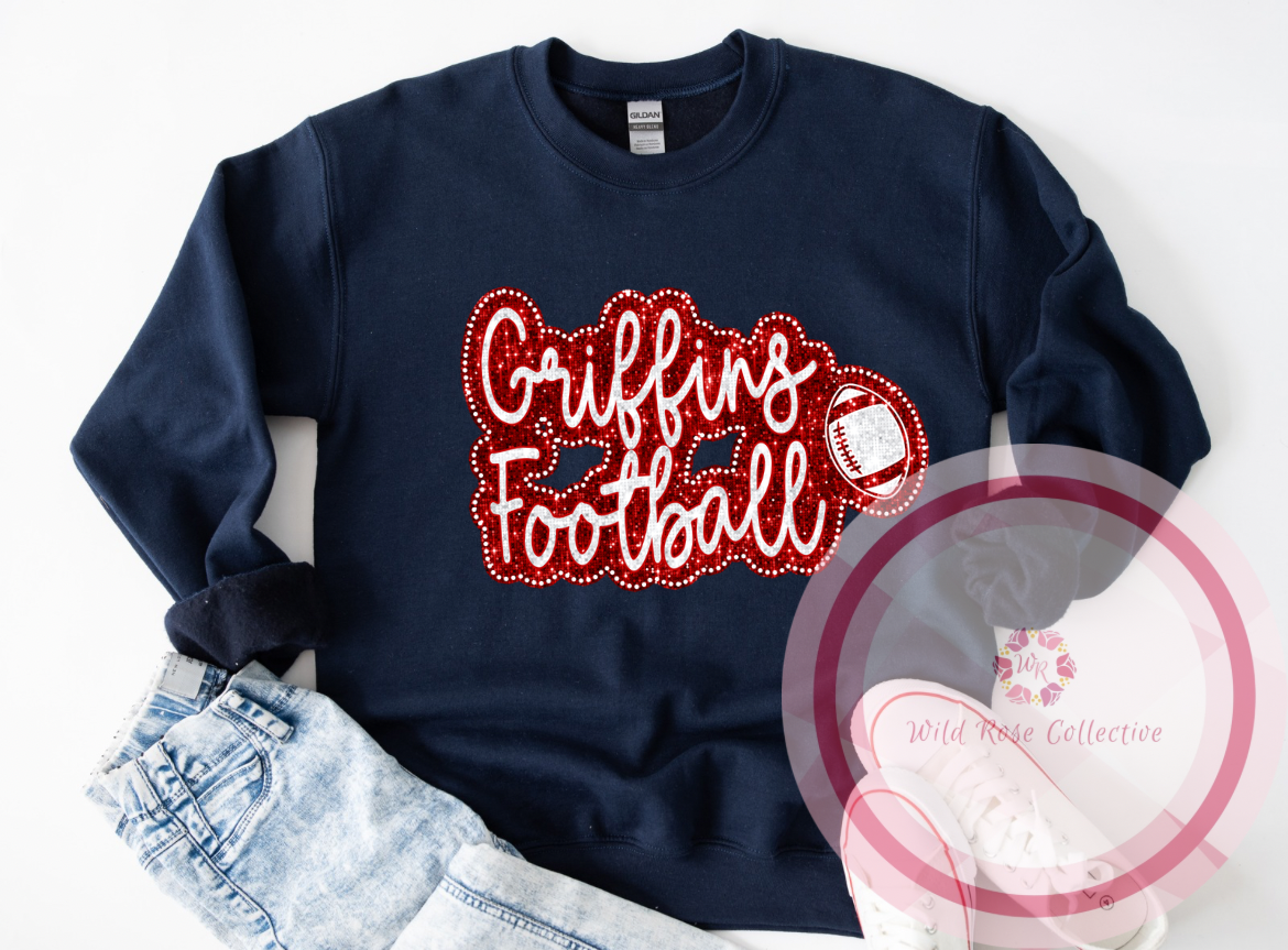 Griffins Football Dotted Glitter Sweatshirt