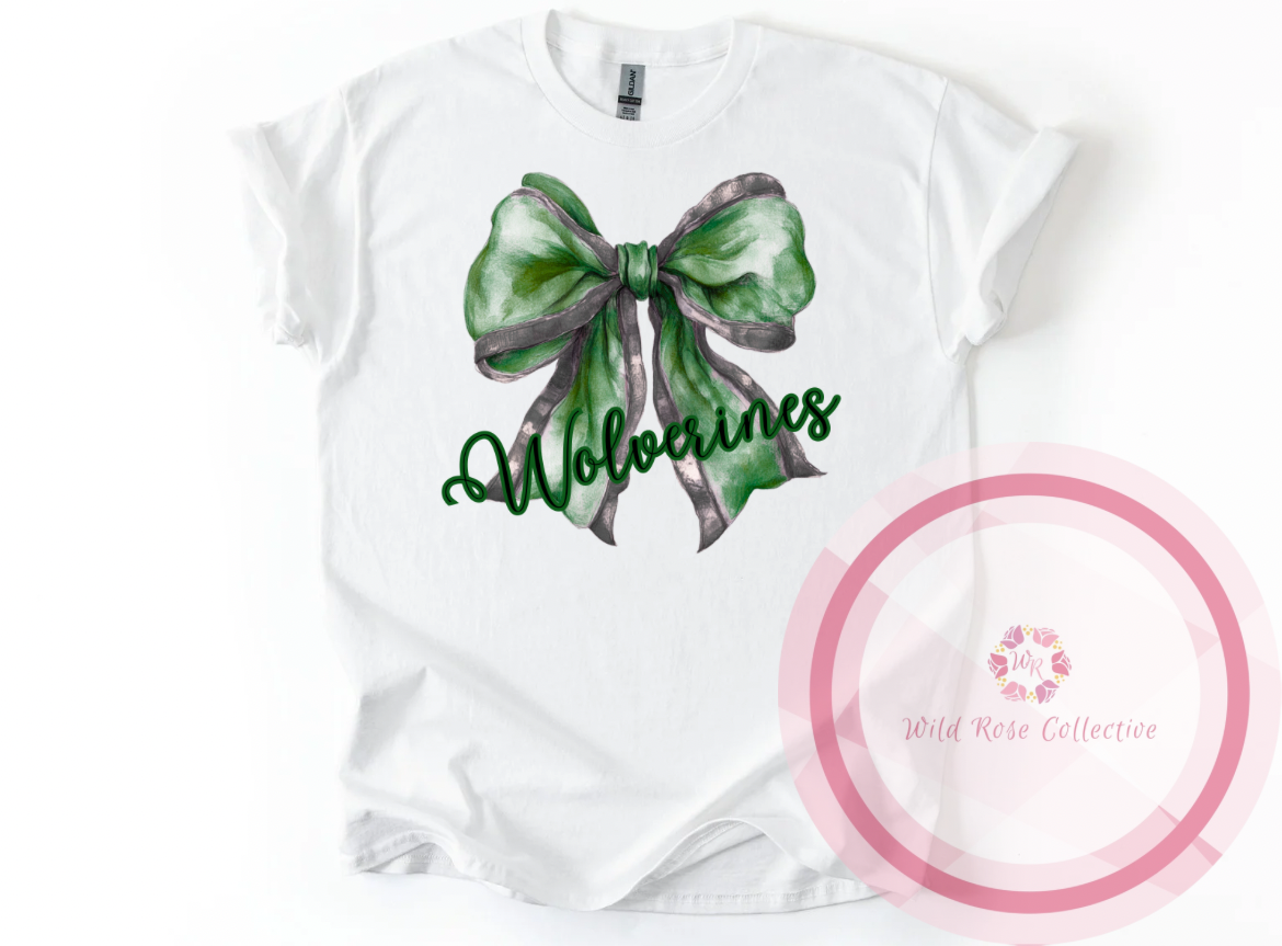 Wolverines Watercolor Bow Tshirt