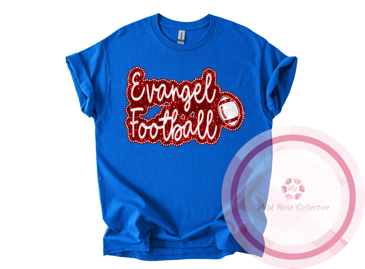 Evangel Football Dotted Glitter Tshirt