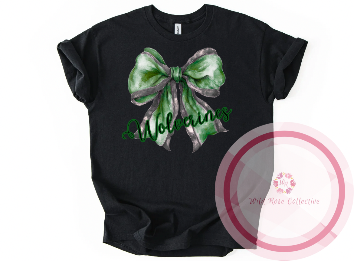 Wolverines Watercolor Bow Tshirt
