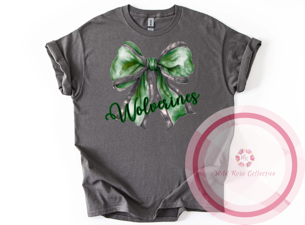 Wolverines Watercolor Bow Tshirt