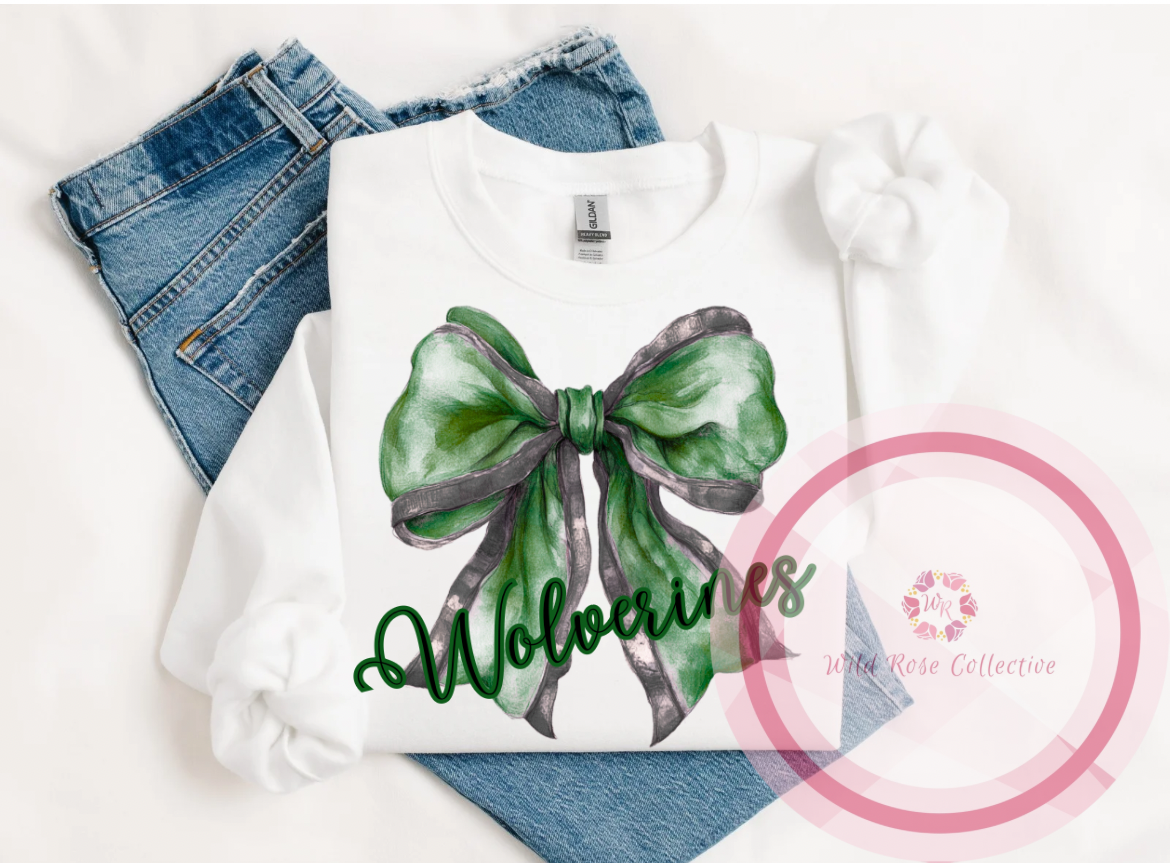 Wolverines Watercolor Bow Sweatshirt