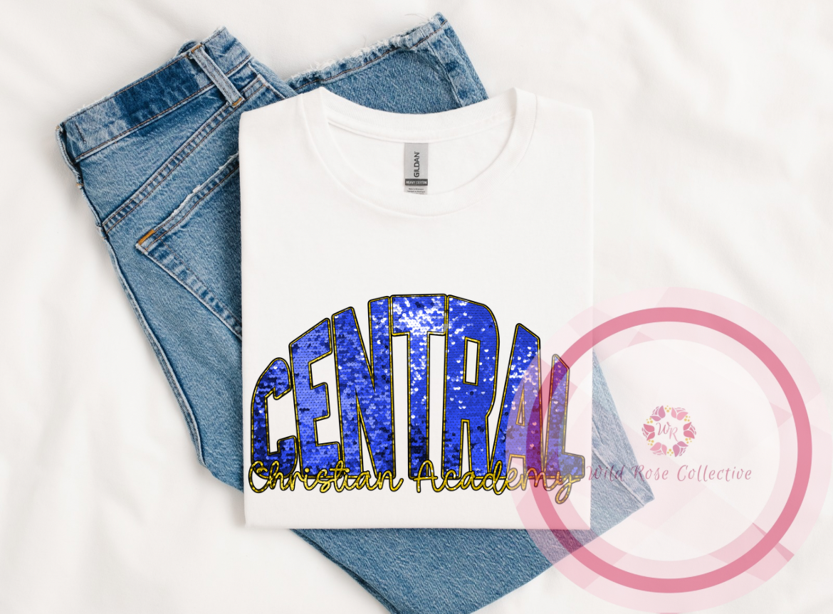 Central Christian Academy Faux Sequin Tshirt