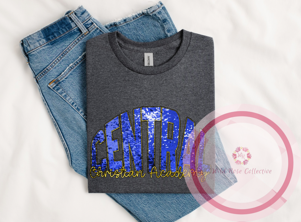 Central Christian Academy Faux Sequin Tshirt