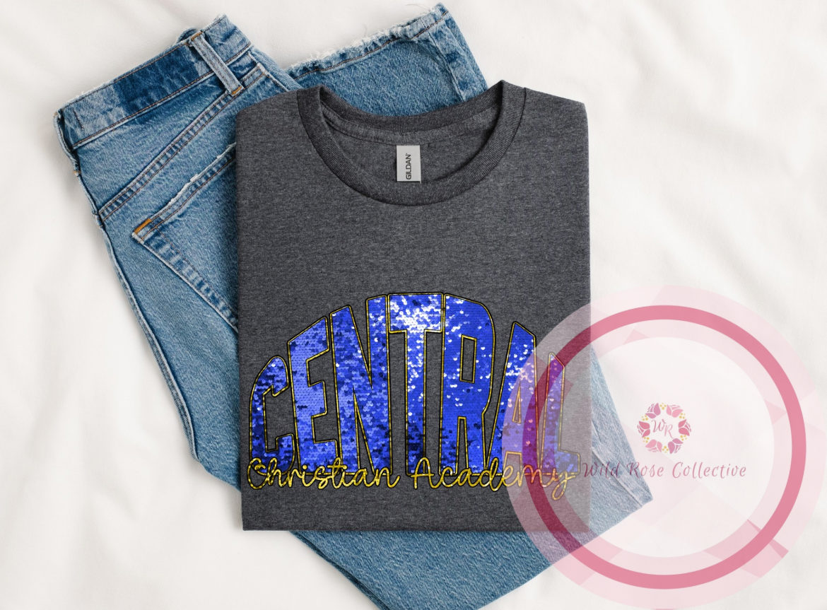 Central Christian Academy Faux Sequin Tshirt