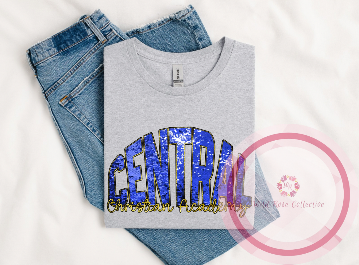 Central Christian Academy Faux Sequin Tshirt