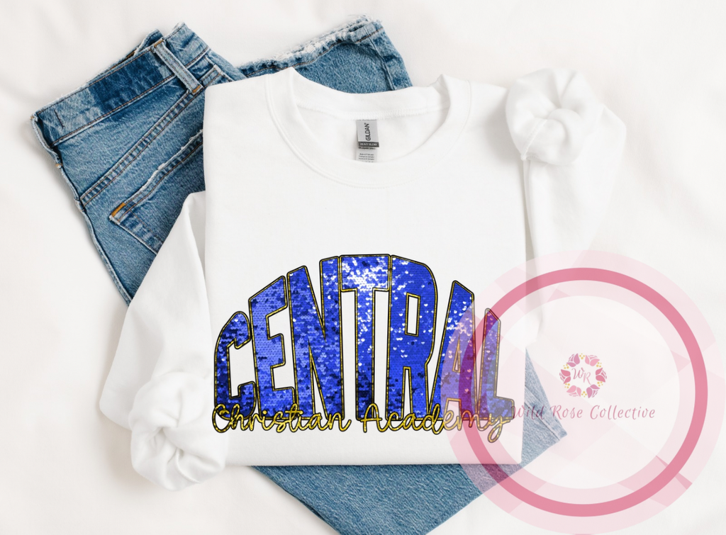 Central Christian Academy Faux Sequin Sweatshirt