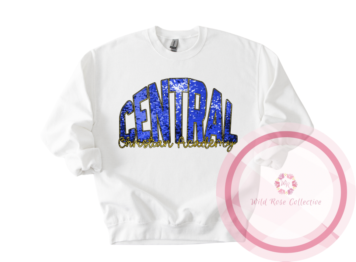 Central Christian Academy Faux Sequin Sweatshirt