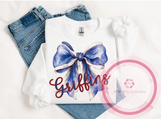 Griffins Watercolor Bow Sweatshirt
