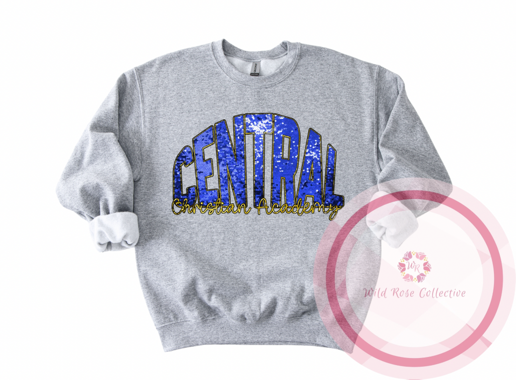 Central Christian Academy Faux Sequin Sweatshirt