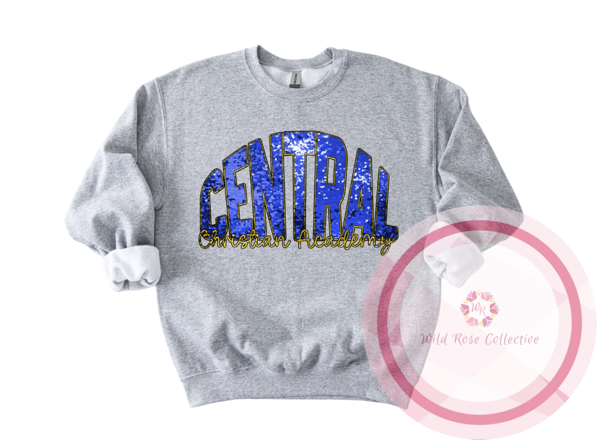 Central Christian Academy Faux Sequin Sweatshirt