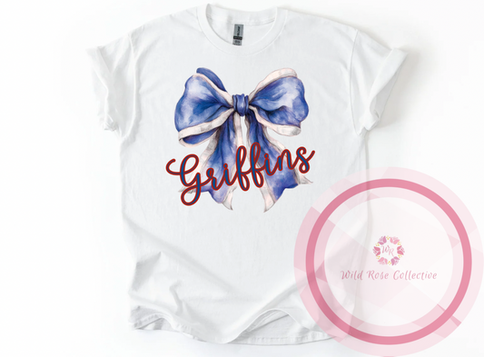 Griffins Watercolor Bow Tshirt