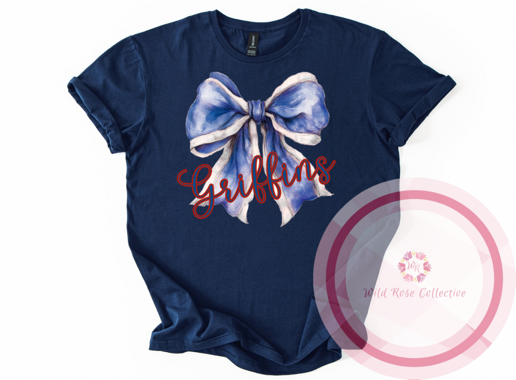 Griffins Watercolor Bow Tshirt