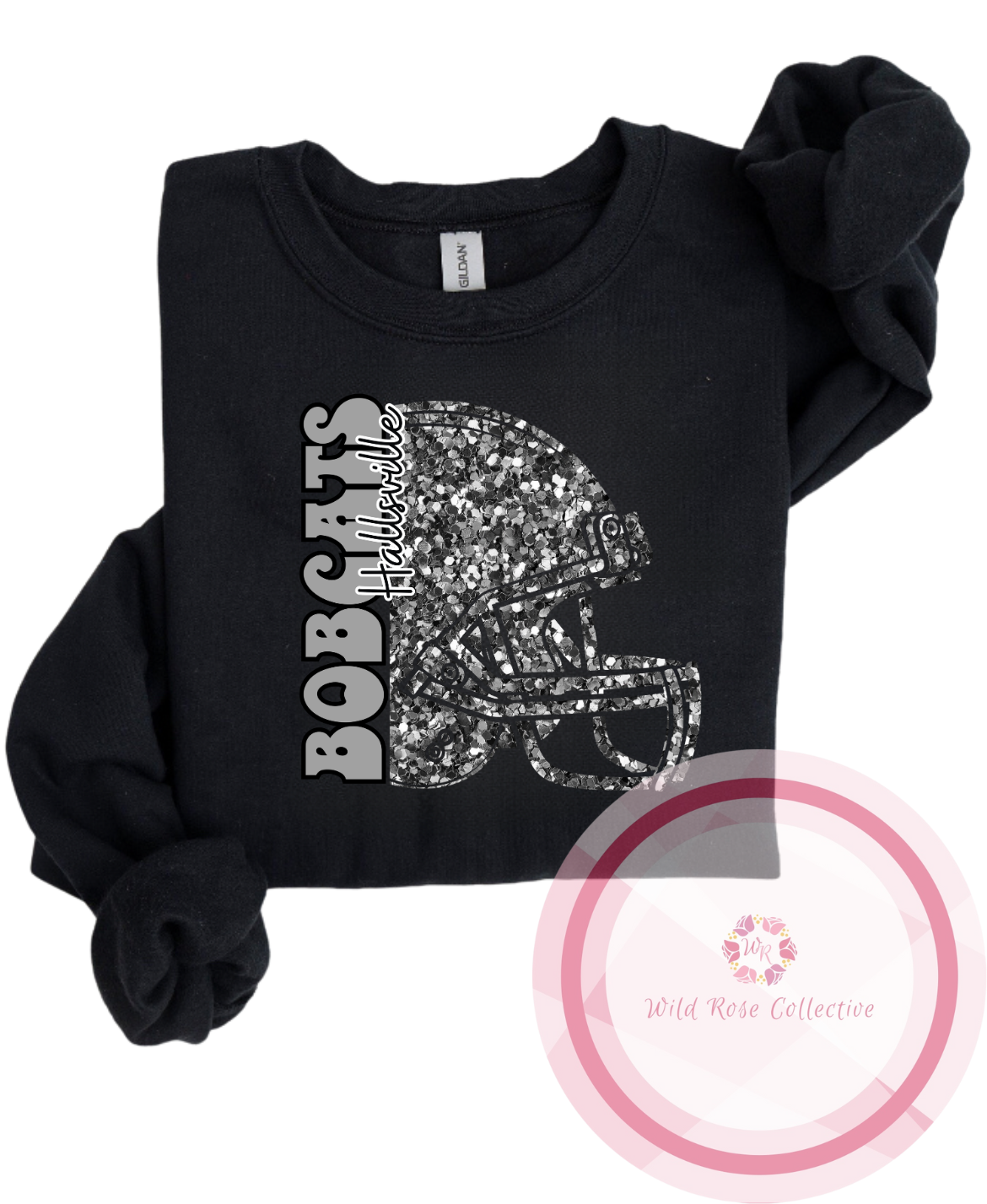 Bobcats faux sequins helmet sweatshirt