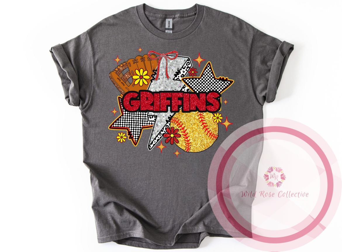 Griffins Glitter Softball Tshirt