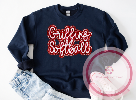 Griffins Softball Dotted Glitter Sweatshirt
