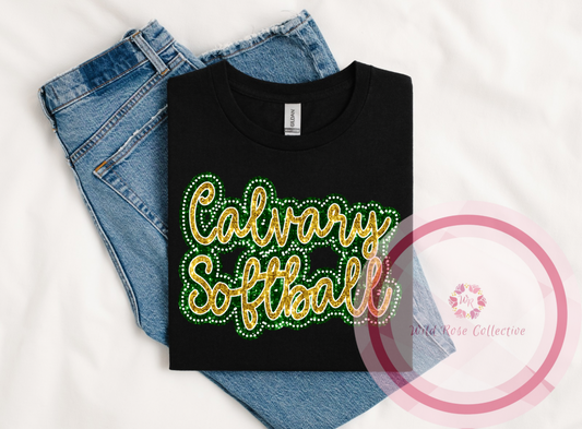 Calvary Softball Dotted Glitter Tshirt