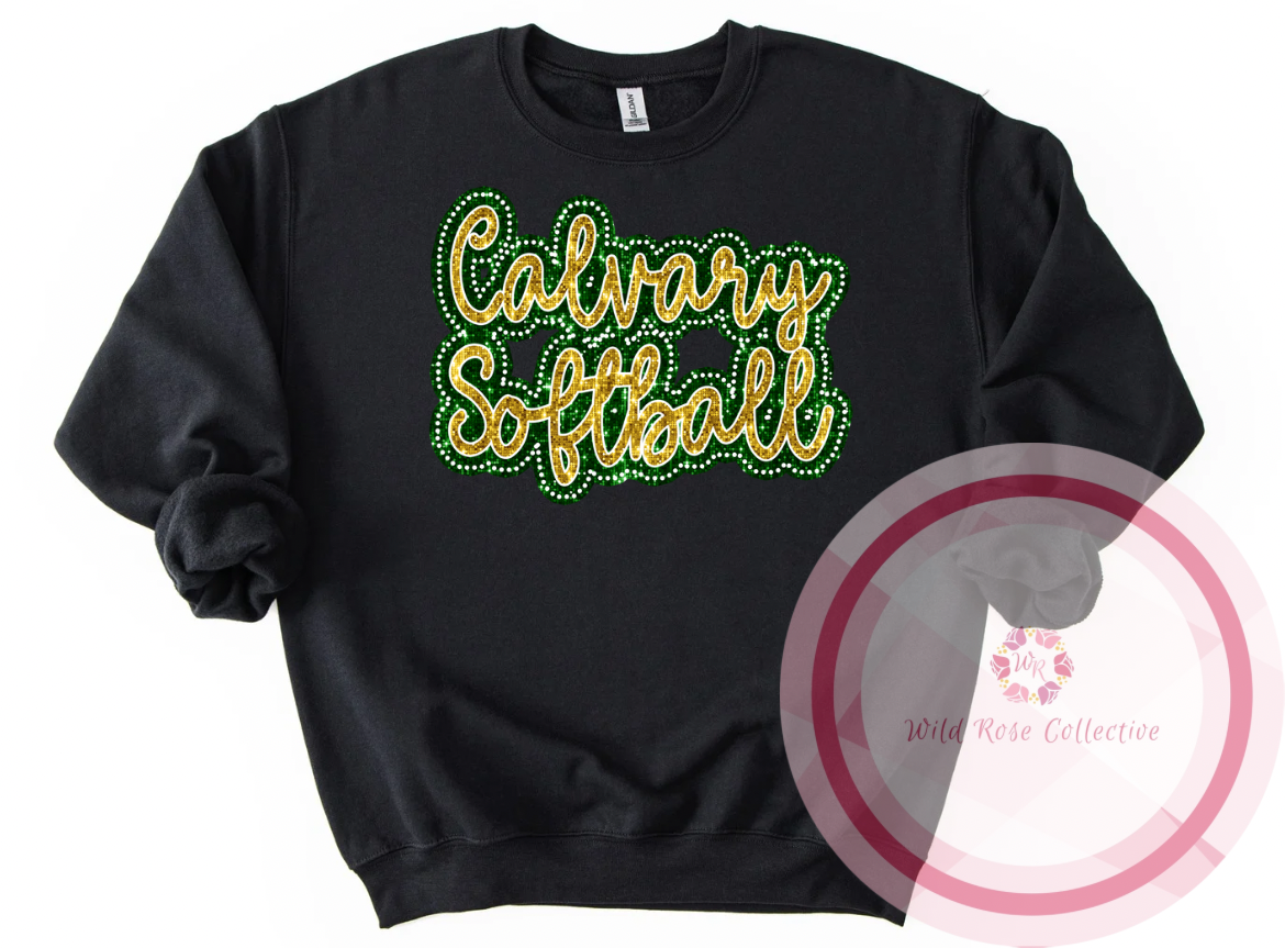 Calvary Softball Dotted Glitter Sweatshirt