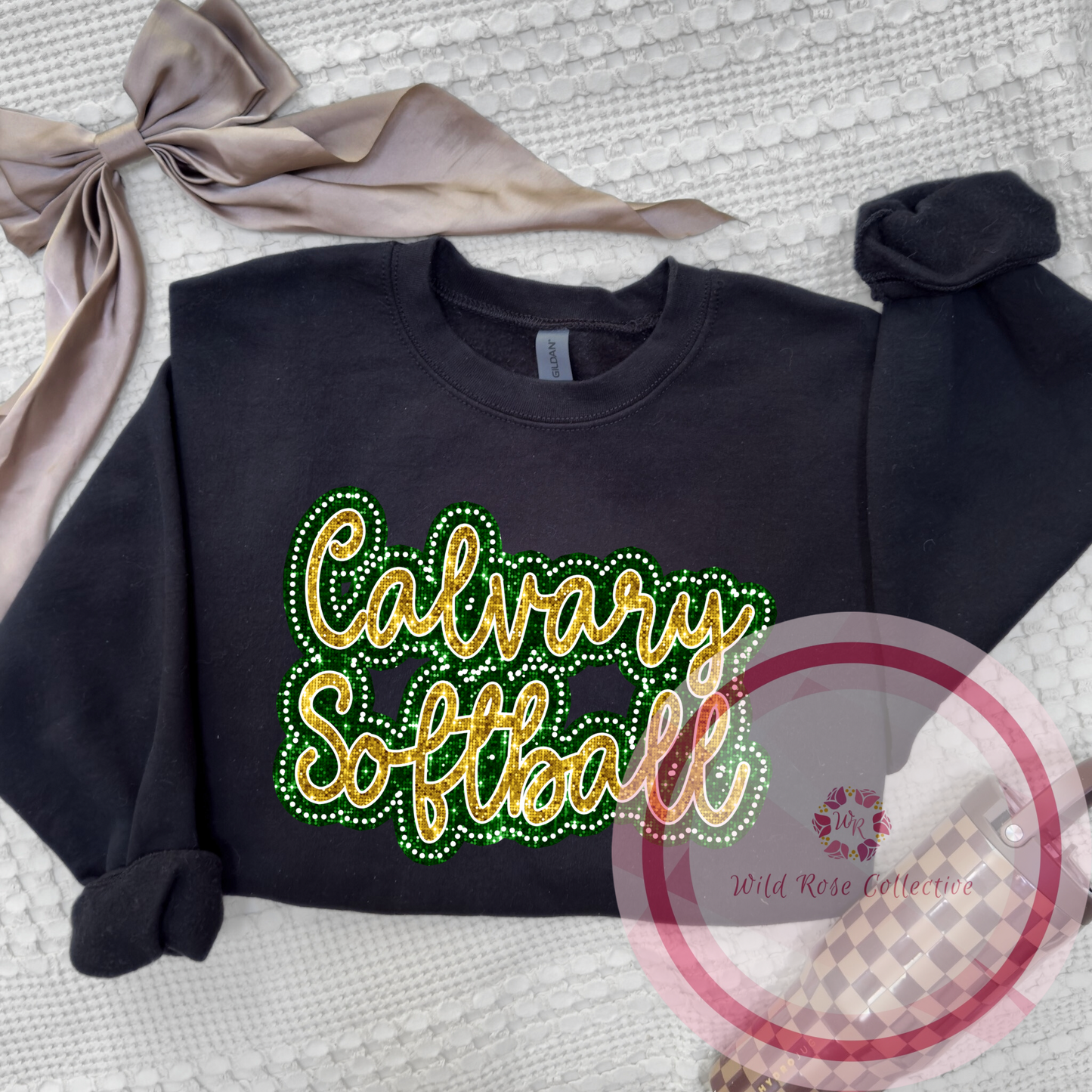 Calvary Softball Dotted Glitter Sweatshirt